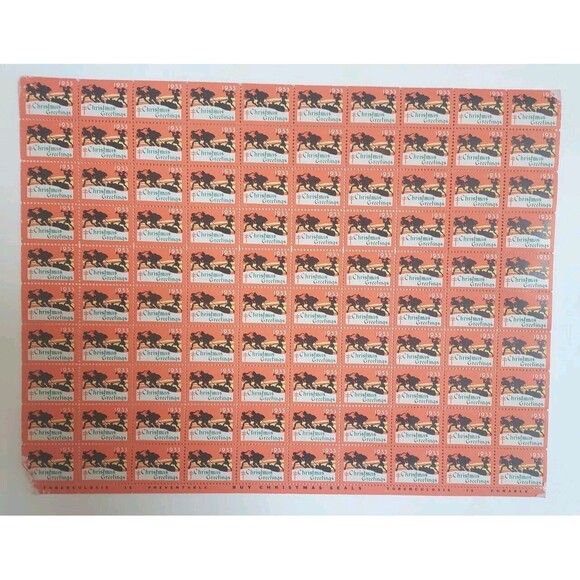 NIP 10,000 National Tuberculosis Assoc Christmas Seals In Original Mailer - Picture 2 of 6